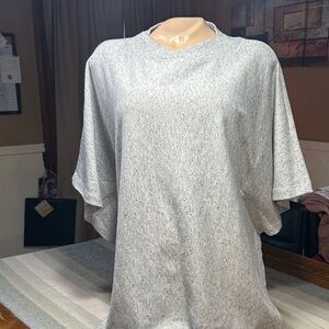 Zuda Flecked French Terry Poncho in Gray XS/S